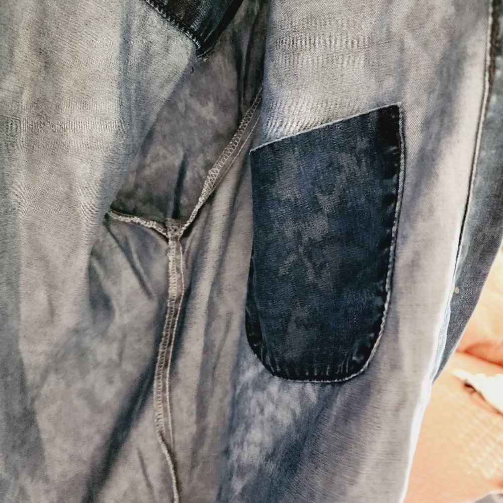 Cloth & Stone by Anthropologie 3/4 Sleeve High Low Chambray Shirt Size M - Picture 8 of 8